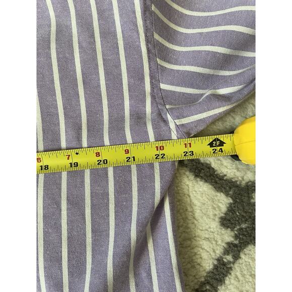 ZARA Purple Striped Boxy Boyfriend Relaxed Button Front Blouse Top - Picture 6 of 7